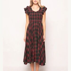 Ivy City HATTIE DRESS IN EVERGREEN PLAID